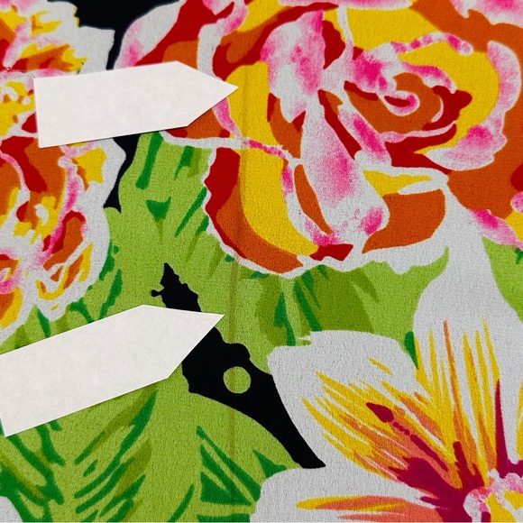 Bill Blass Evening Wide Leg Palazzo Pants & Scarf / Sash Floral Designer Sz M - Picture 16 of 16